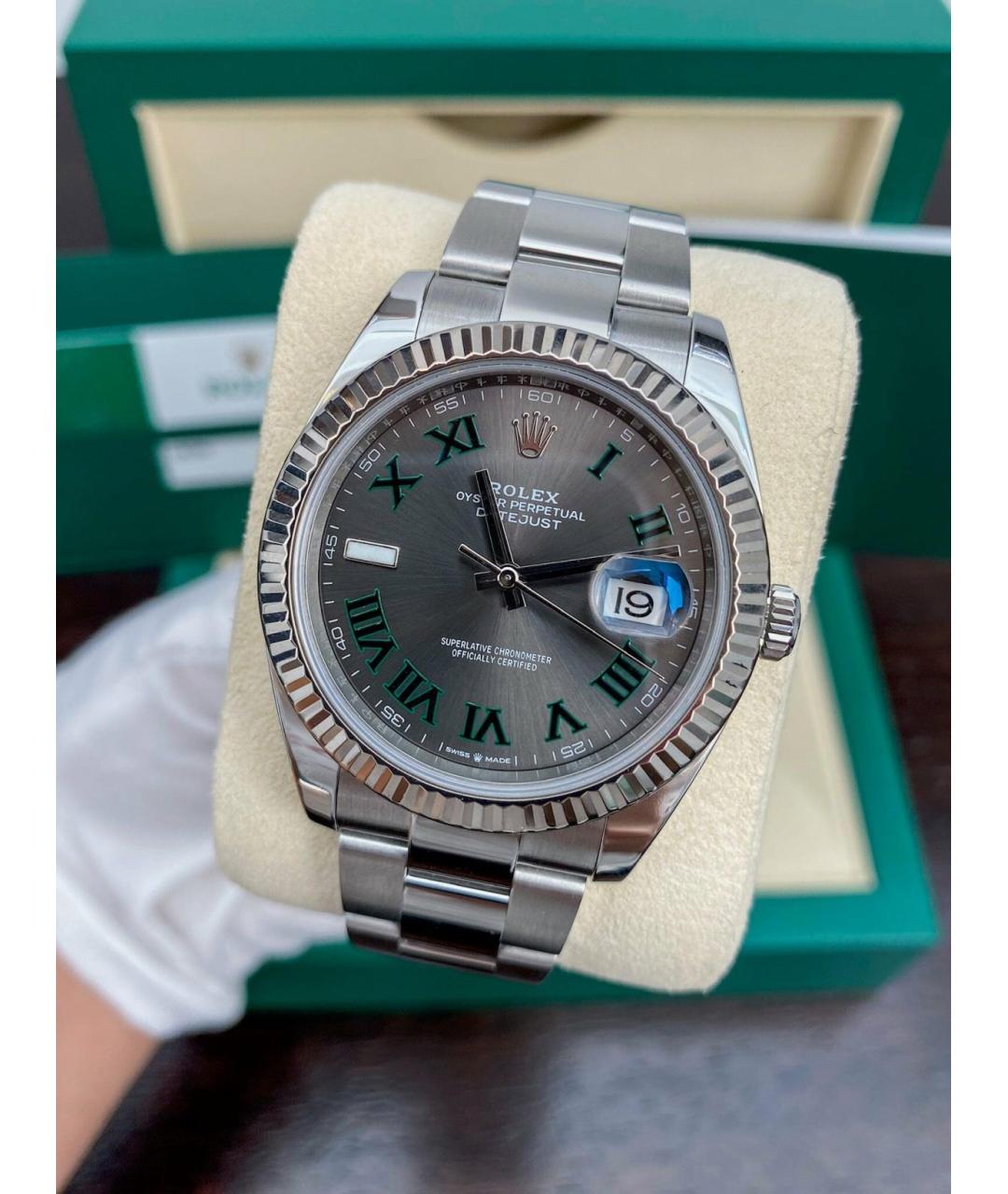 ROLEX Серебряные часы из белого золота, фото 2