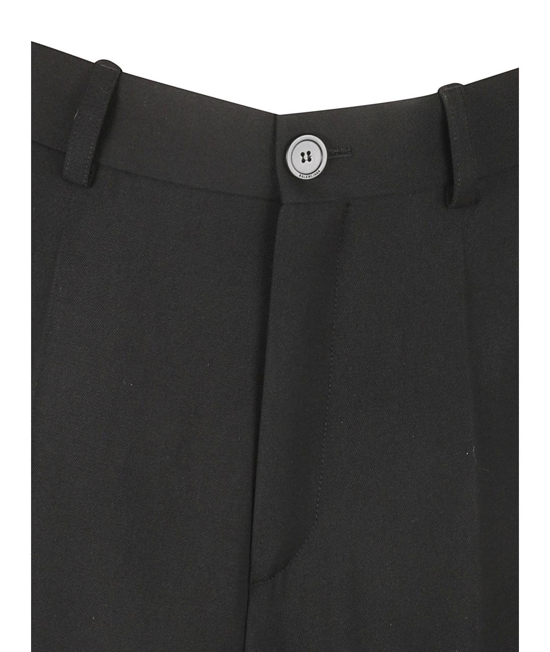 BALENCIAGA Черные шерстяные прямые брюки, фото 3