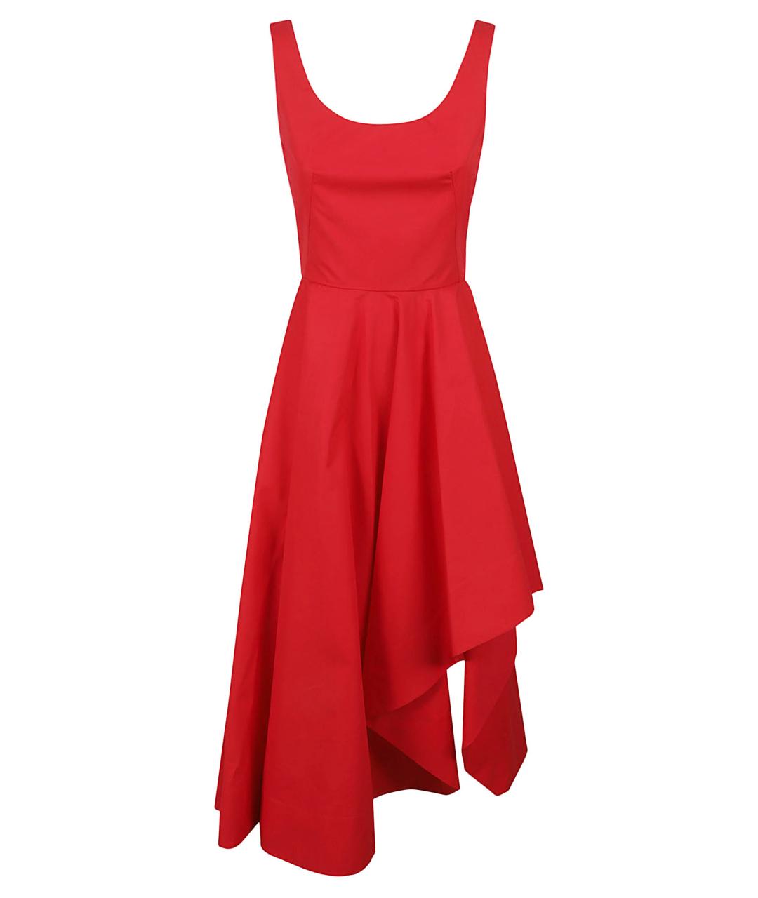 ALEXANDER MCQUEEN Красное хлопковое коктейльное платье, фото 1