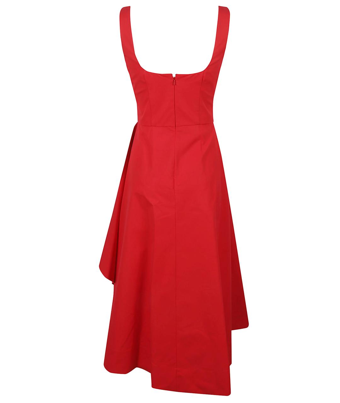 ALEXANDER MCQUEEN Красное хлопковое коктейльное платье, фото 2
