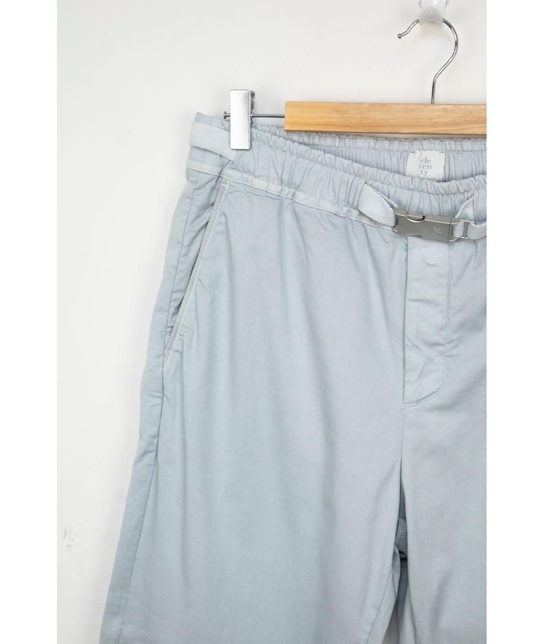 ELEVENTY Голубые хлопковые брюки чинос, фото 4