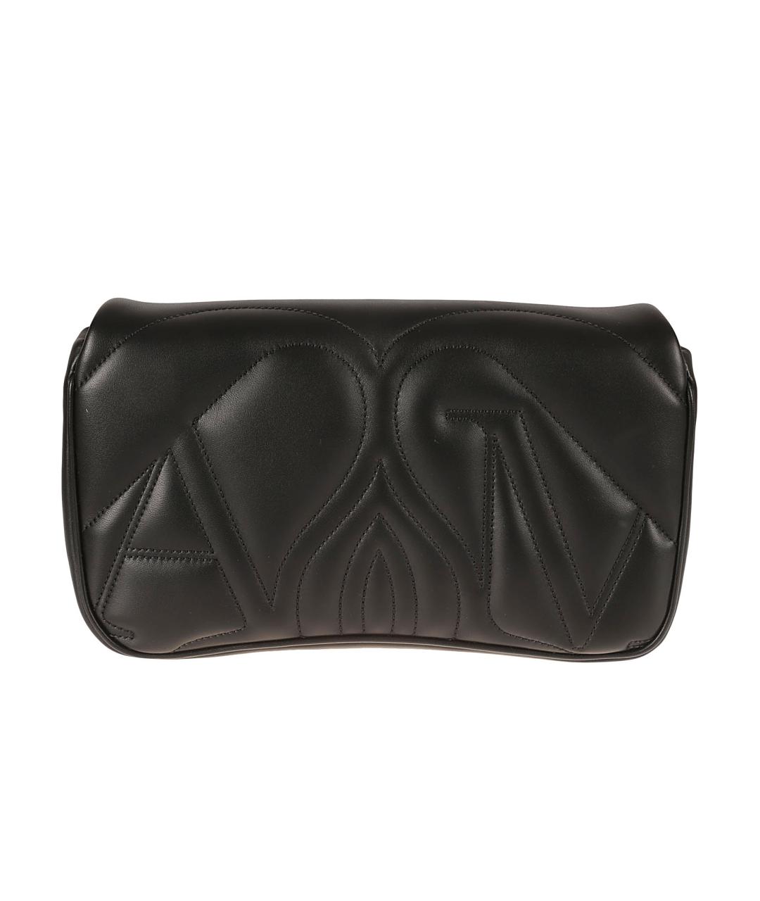 ALEXANDER MCQUEEN Черная кожаная сумка через плечо, фото 2