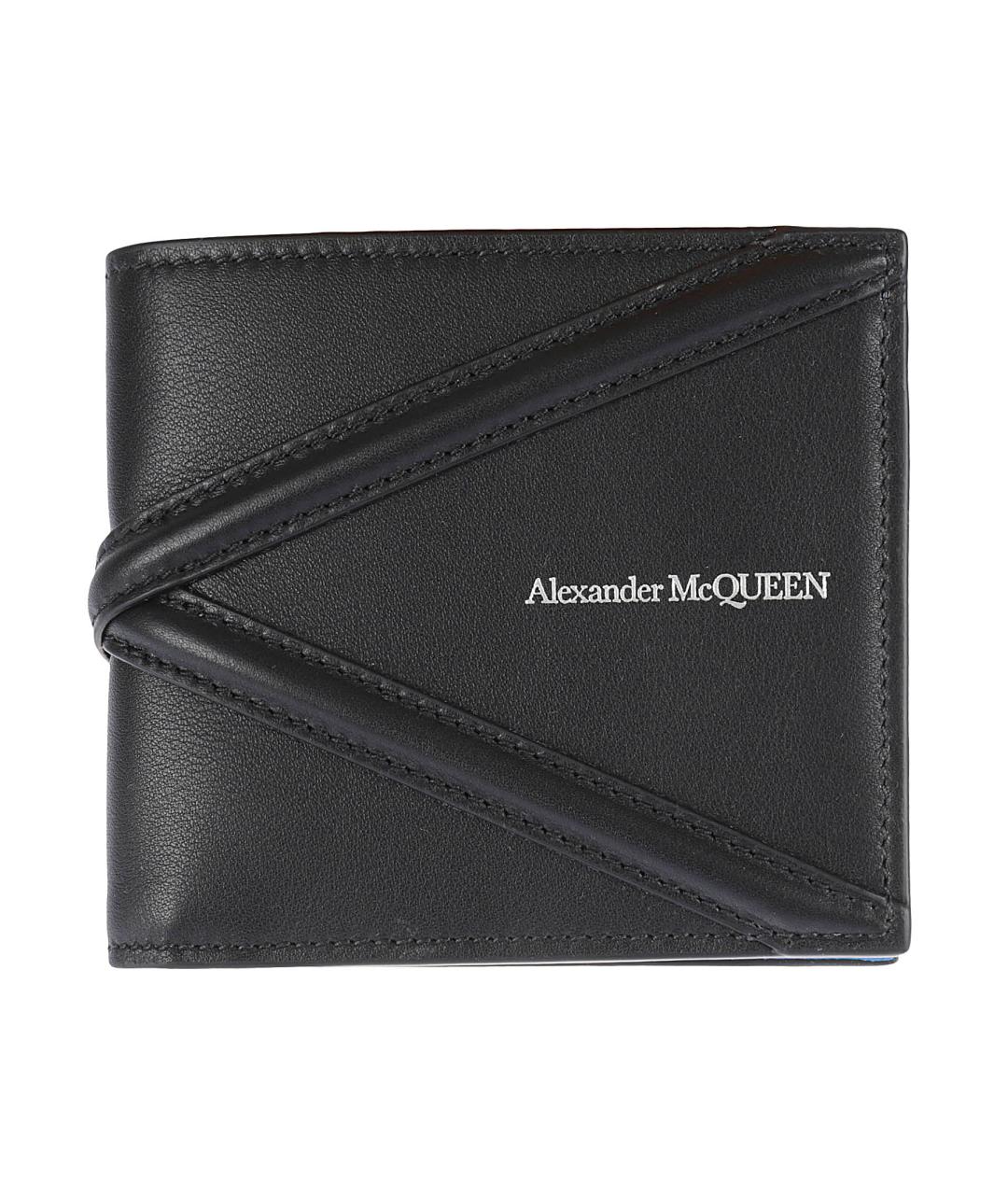 ALEXANDER MCQUEEN Черный кожаный кошелек, фото 1