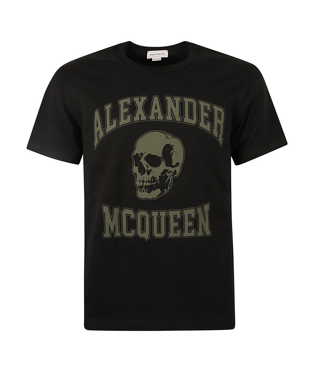 ALEXANDER MCQUEEN Черная хлопковая футболка, фото 1