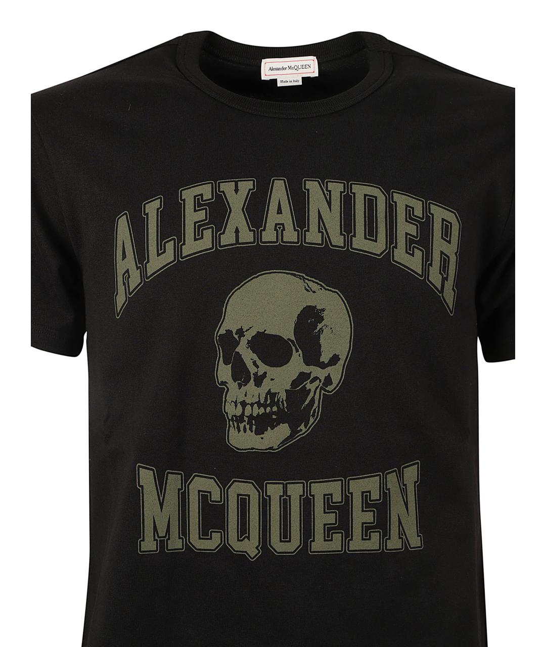 ALEXANDER MCQUEEN Черная хлопковая футболка, фото 3