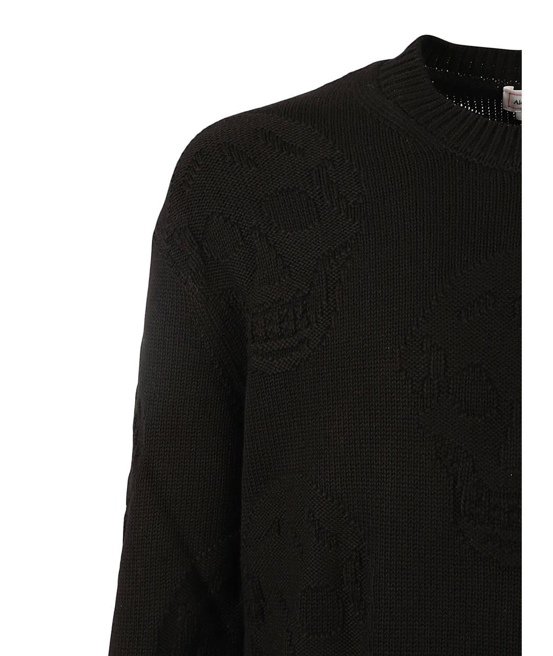 ALEXANDER MCQUEEN Черный хлопковый джемпер / свитер, фото 3