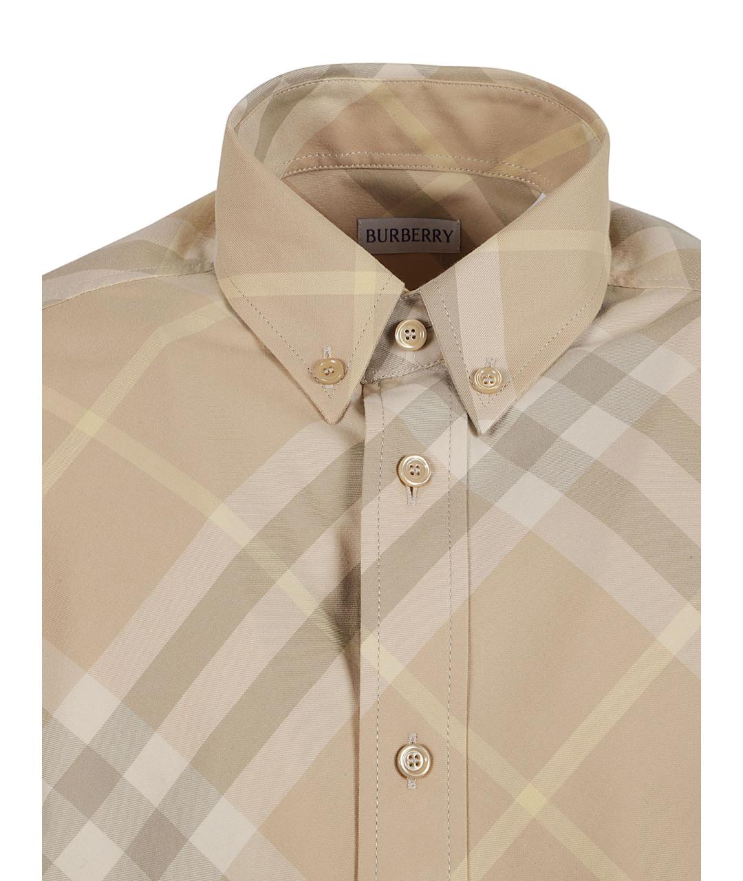 BURBERRY Бежевая хлопковая кэжуал рубашка, фото 3