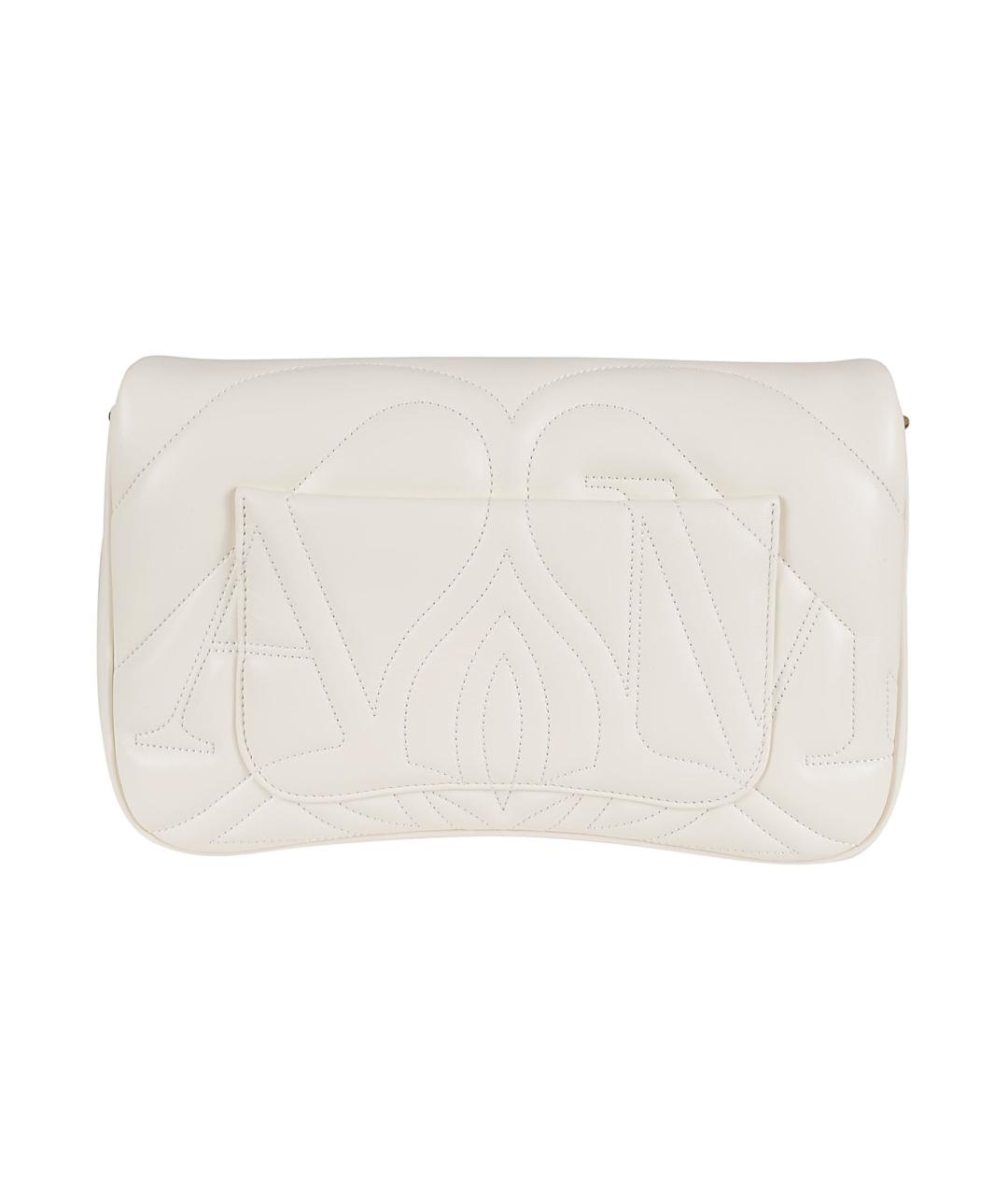 ALEXANDER MCQUEEN Белая кожаная сумка через плечо, фото 2