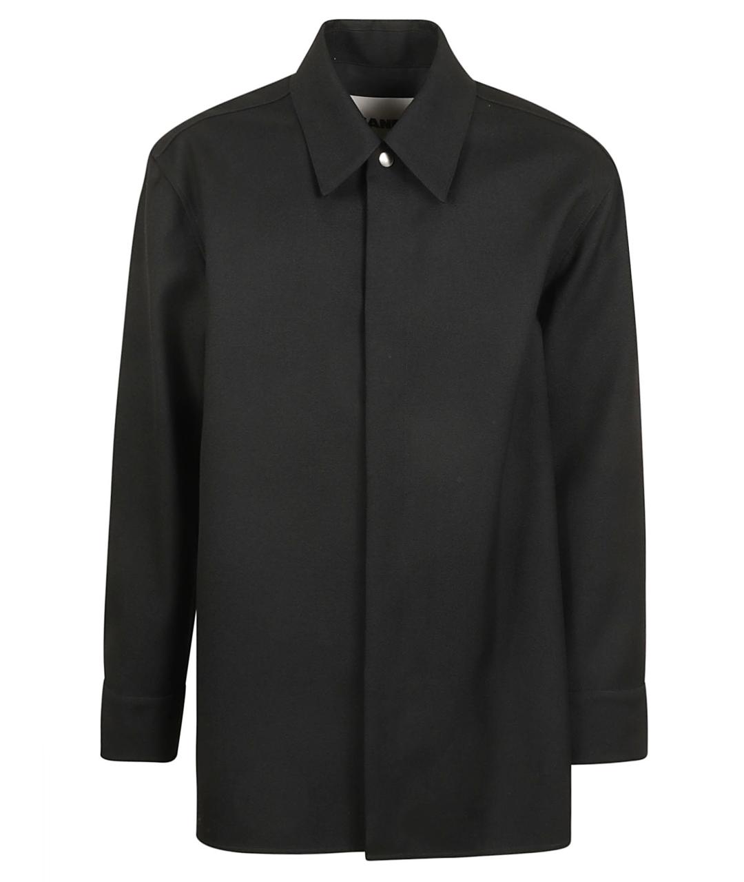 JIL SANDER Черная шерстяная кэжуал рубашка, фото 1