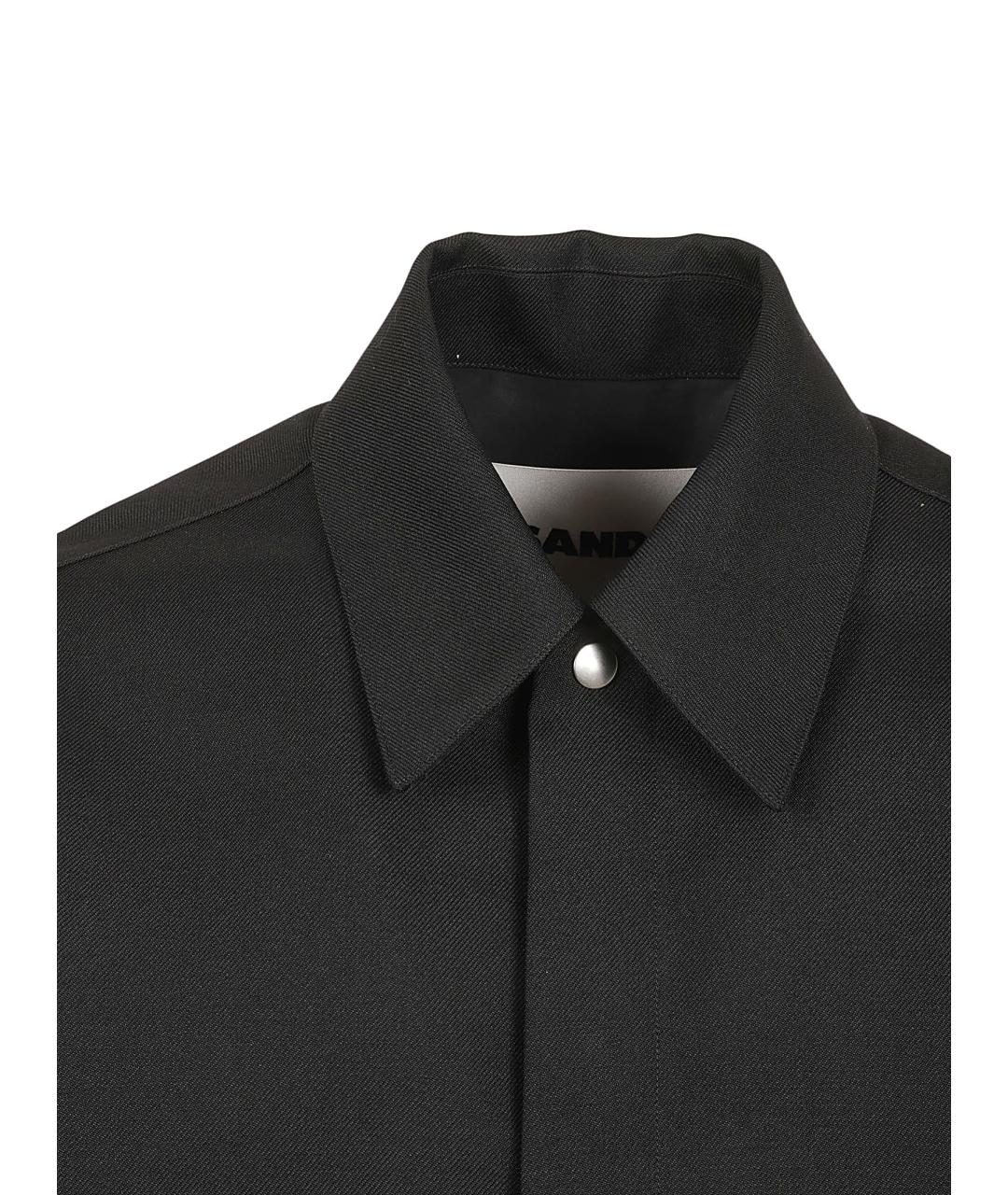 JIL SANDER Черная шерстяная кэжуал рубашка, фото 3