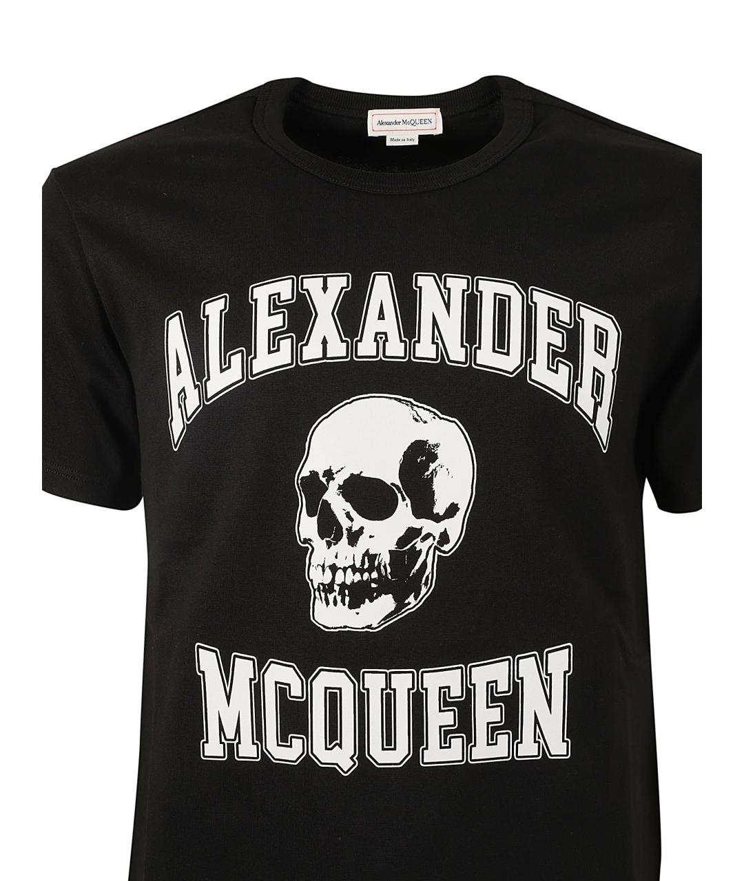 ALEXANDER MCQUEEN Черная хлопковая футболка, фото 3