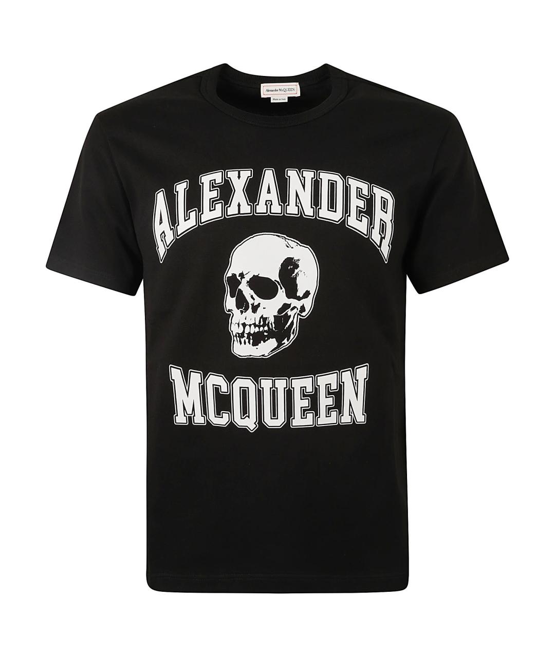 ALEXANDER MCQUEEN Черная хлопковая футболка, фото 1