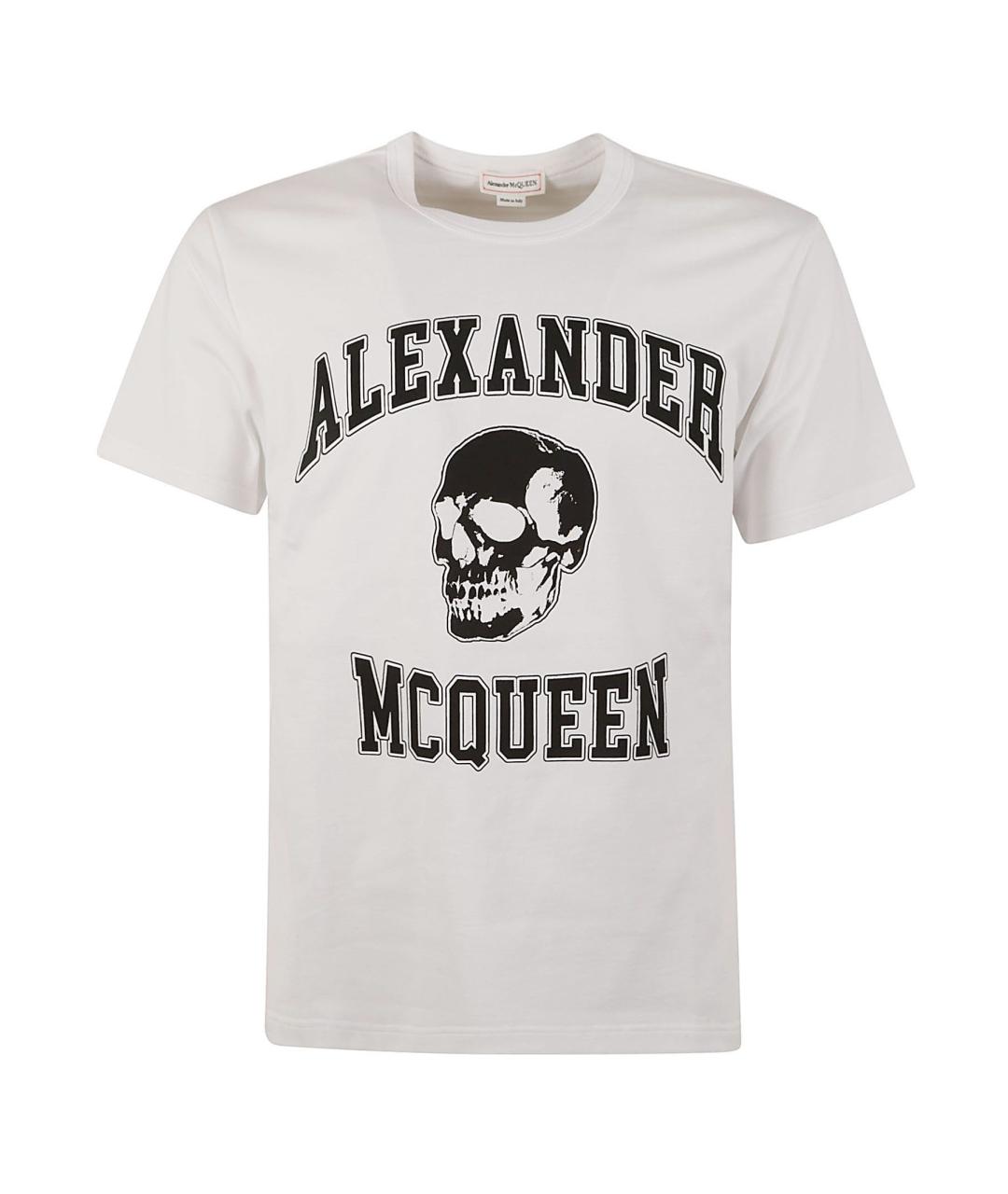 ALEXANDER MCQUEEN Белая хлопковая футболка, фото 1