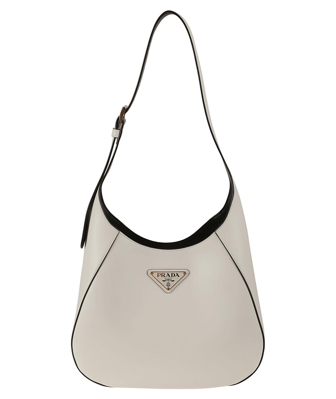 PRADA Белая кожаная сумка через плечо, фото 2