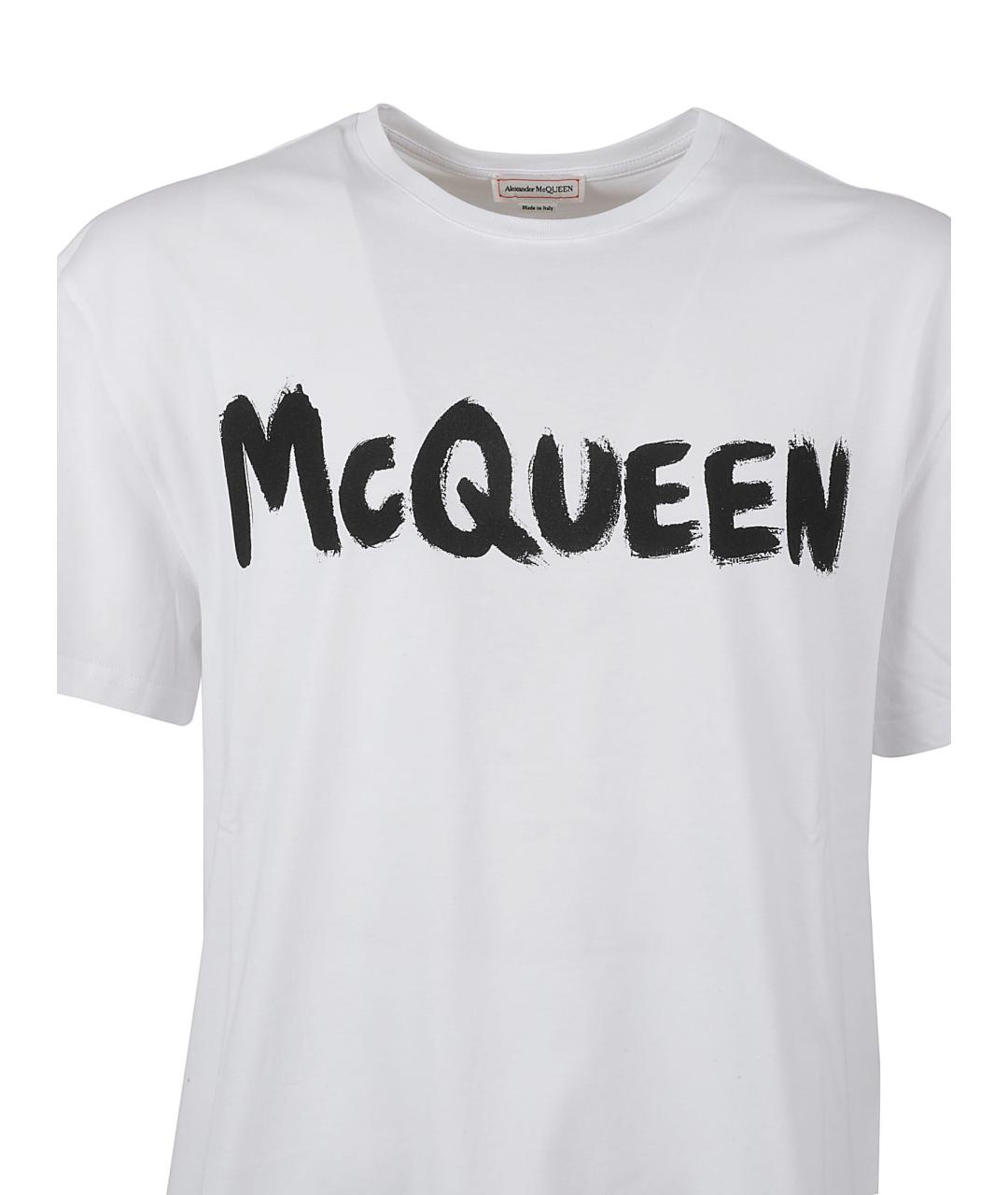 ALEXANDER MCQUEEN Белая хлопковая футболка, фото 3