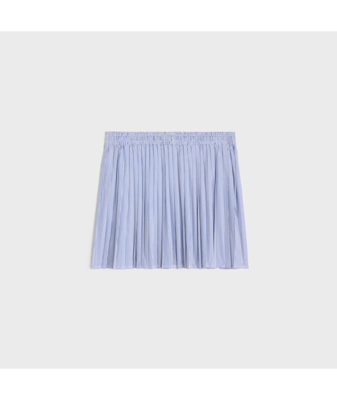 CELINE PRE-OWNED Голубая хлопковая юбка мини, фото 2