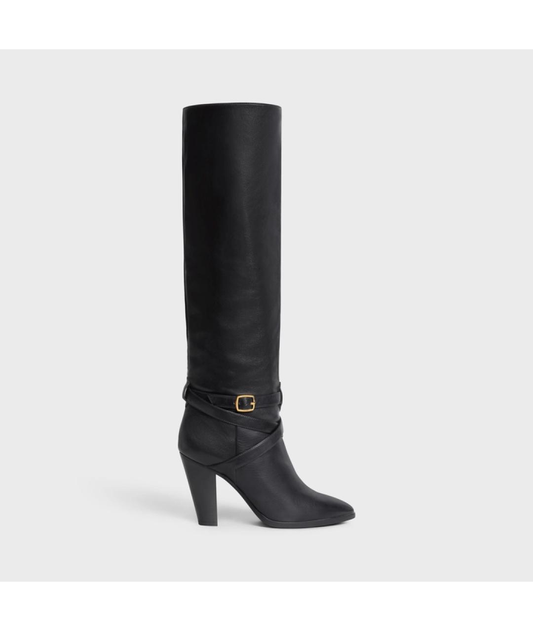 CELINE Черные кожаные сапоги, фото 6