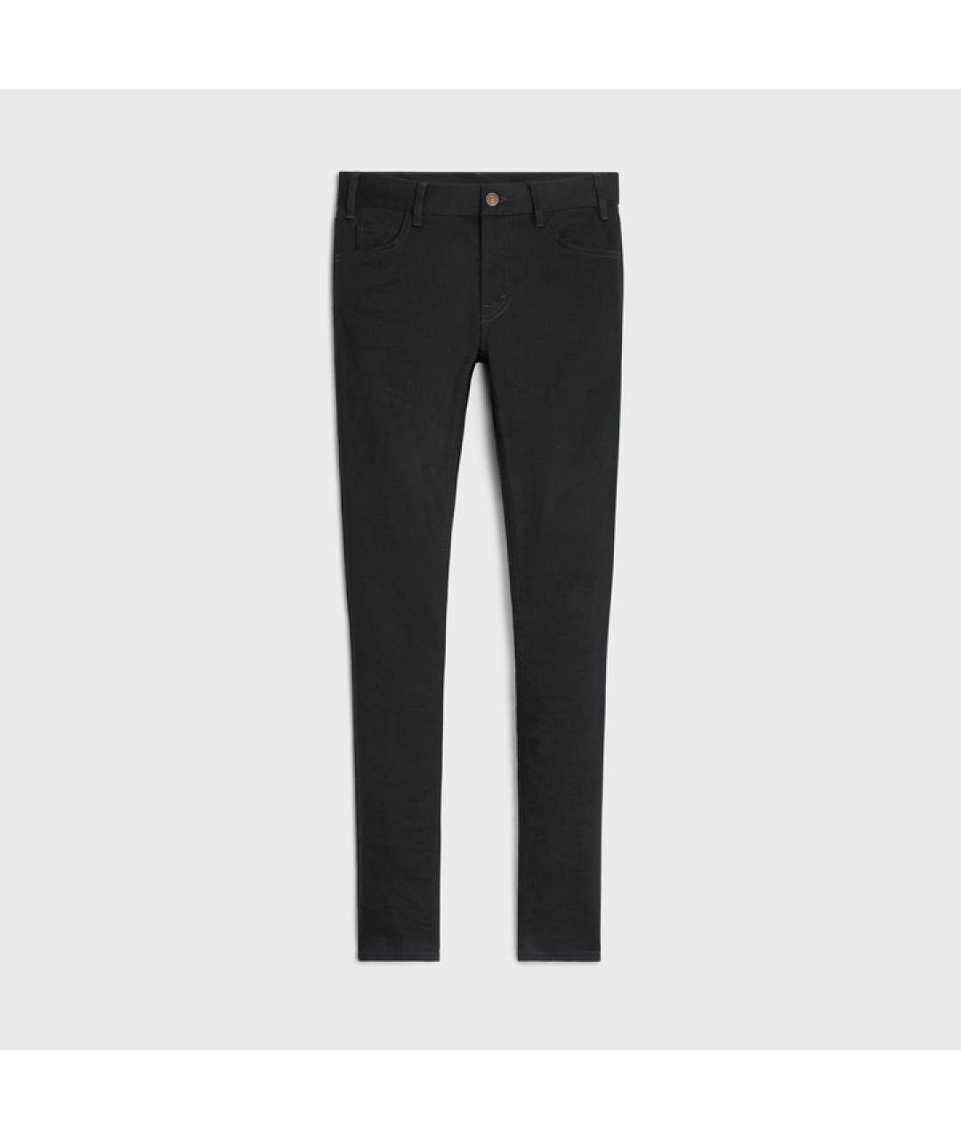 CELINE PRE-OWNED Черные хлопко-эластановые джинсы слим, фото 6