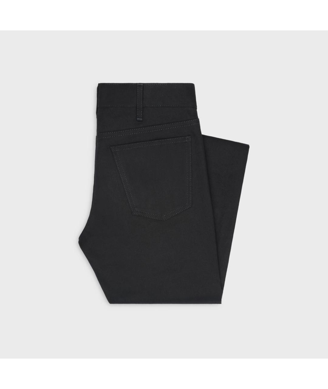 CELINE Черные хлопко-эластановые джинсы слим, фото 2