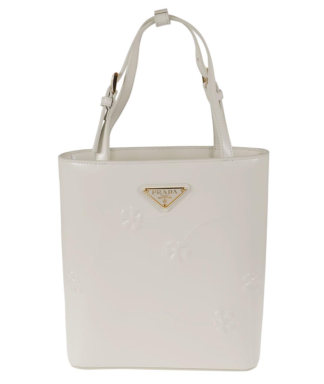 PRADA Белая кожаная сумка тоут, фото 1