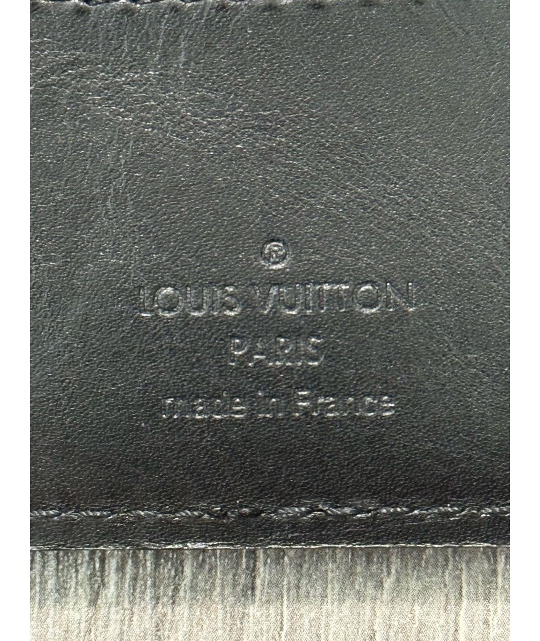 LOUIS VUITTON Черный кожаный кардхолдер, фото 8