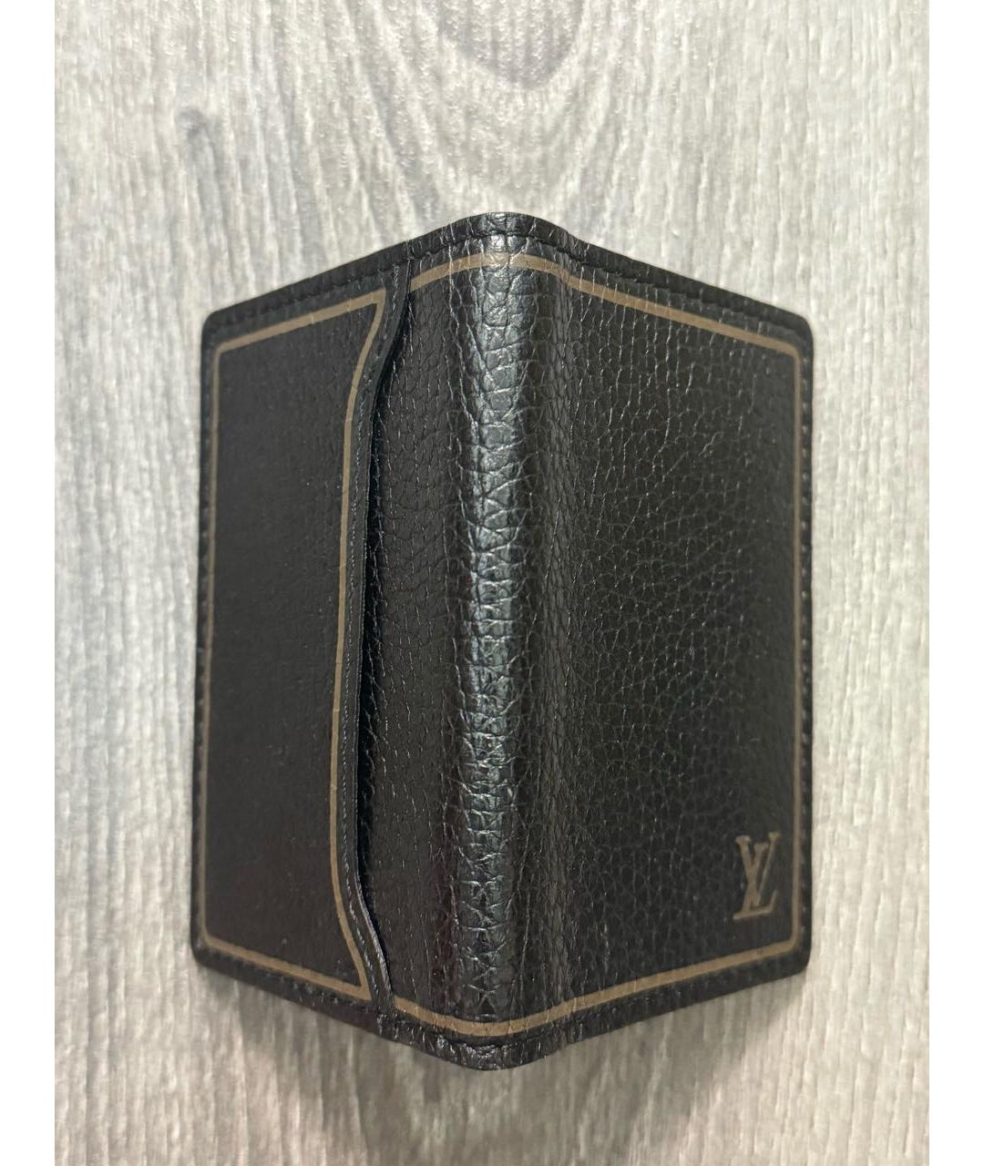 LOUIS VUITTON PRE-OWNED Черный кожаный кардхолдер, фото 3