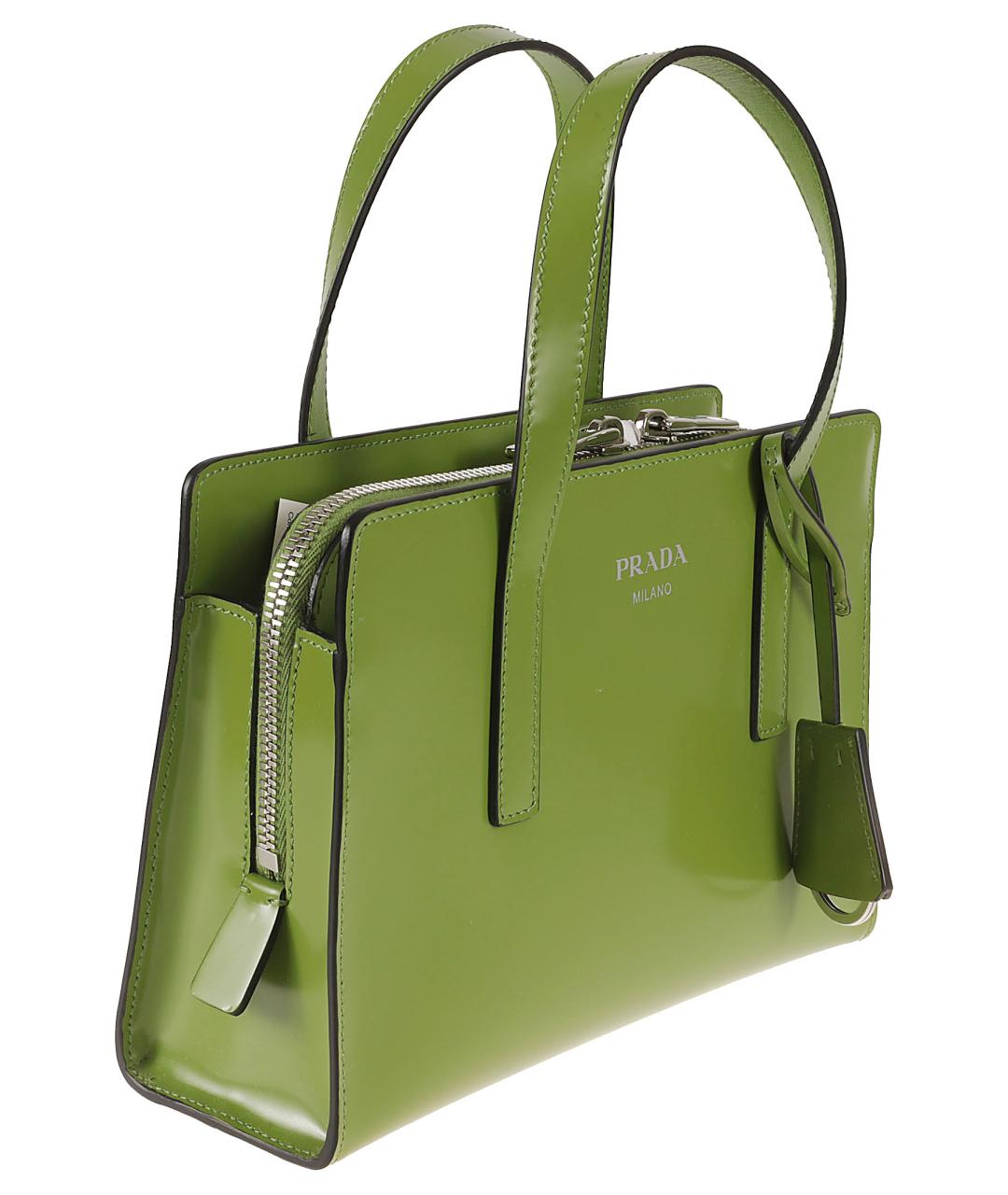 PRADA Зеленая кожаная сумка тоут, фото 3