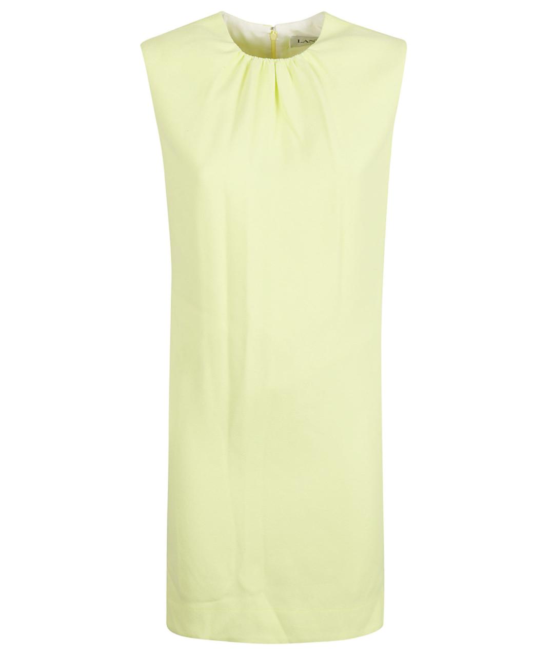 LANVIN Желтое вискозное коктейльное платье, фото 1
