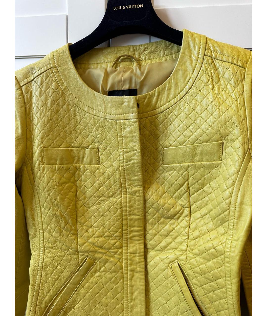 WEEKEND MAX MARA Желтая кожаная куртка, фото 4