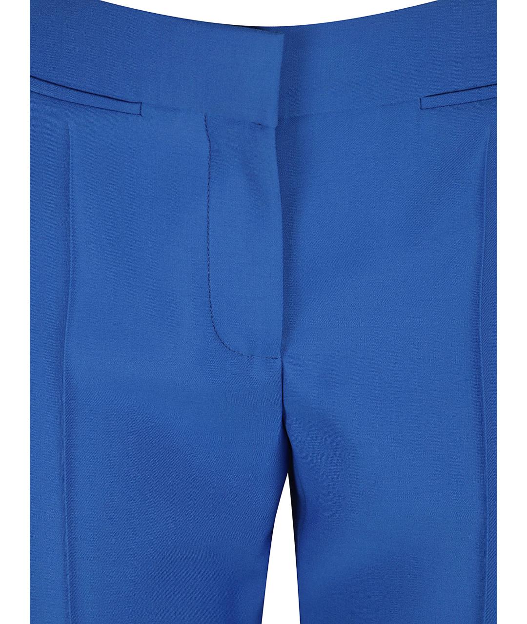 ALEXANDER MCQUEEN Синие шерстяные прямые брюки, фото 2