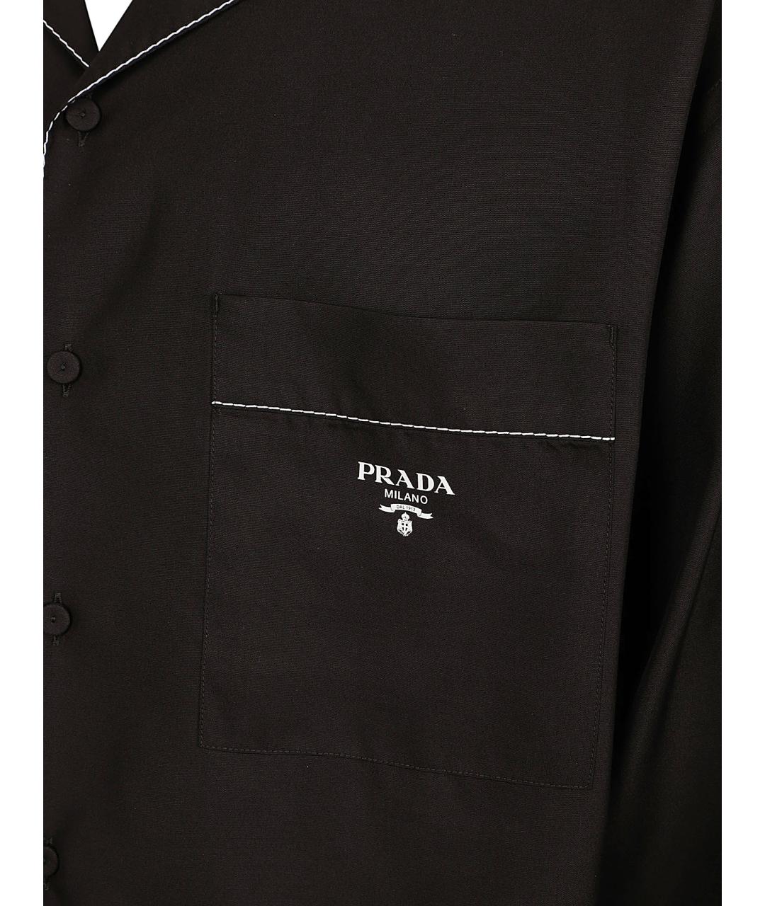 PRADA Черная шелковая кэжуал рубашка, фото 2