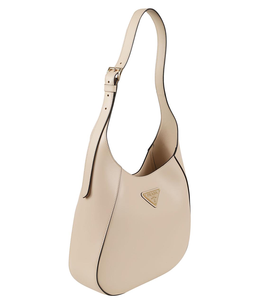 PRADA Бежевая кожаная сумка через плечо, фото 3
