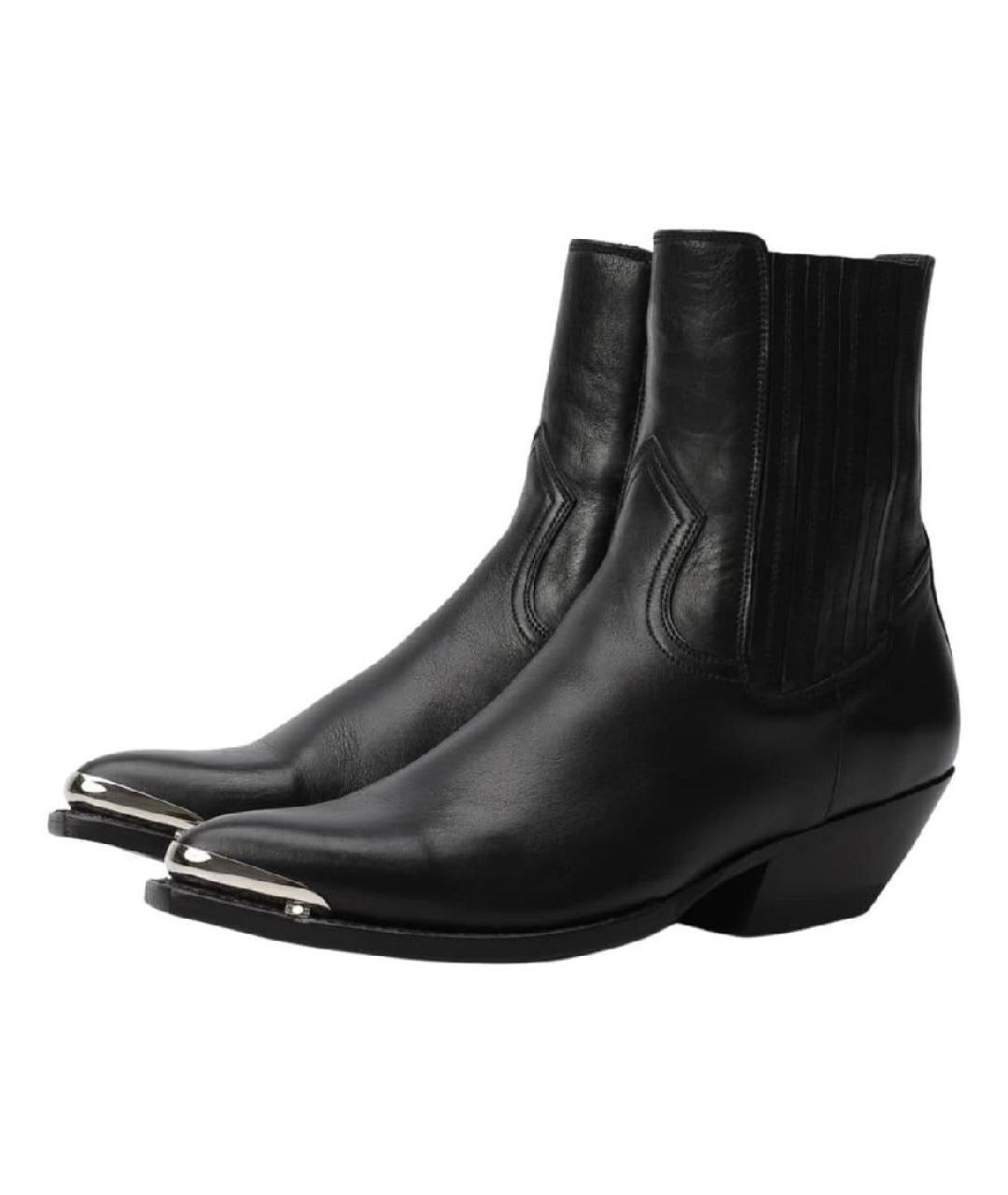CELINE Черные кожаные сапоги, фото 7