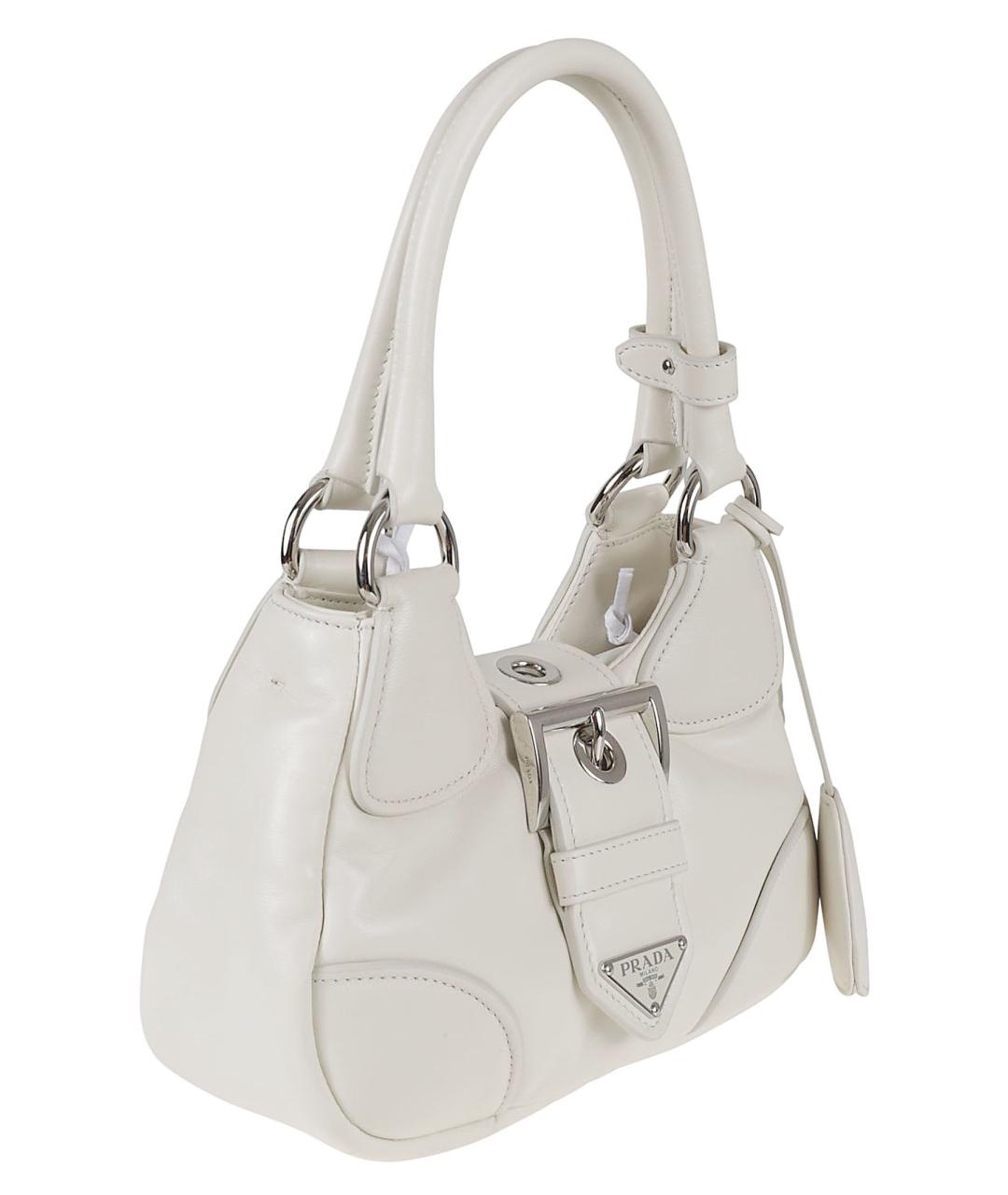 PRADA Белая кожаная сумка тоут, фото 3