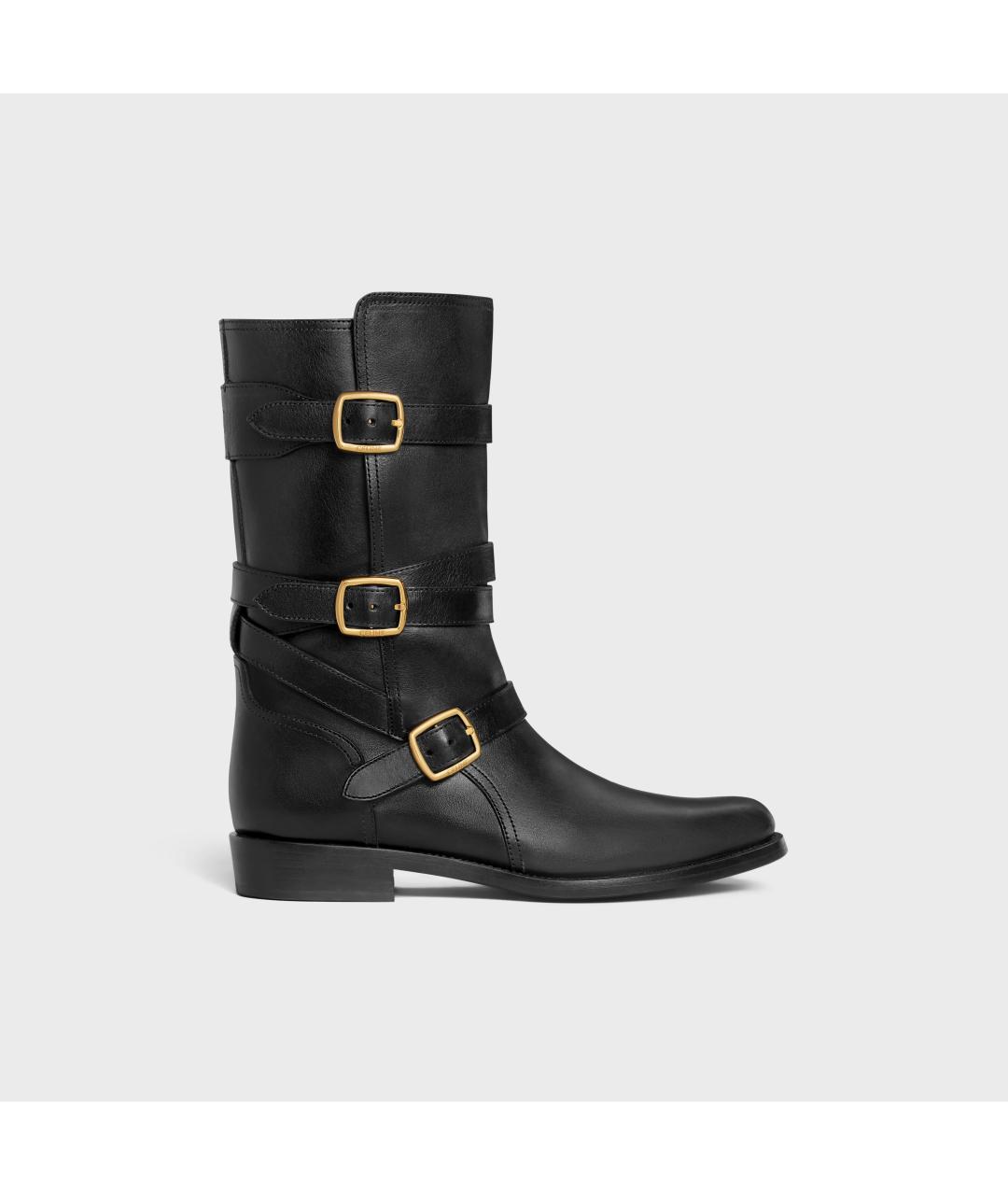 CELINE Черные кожаные сапоги, фото 5