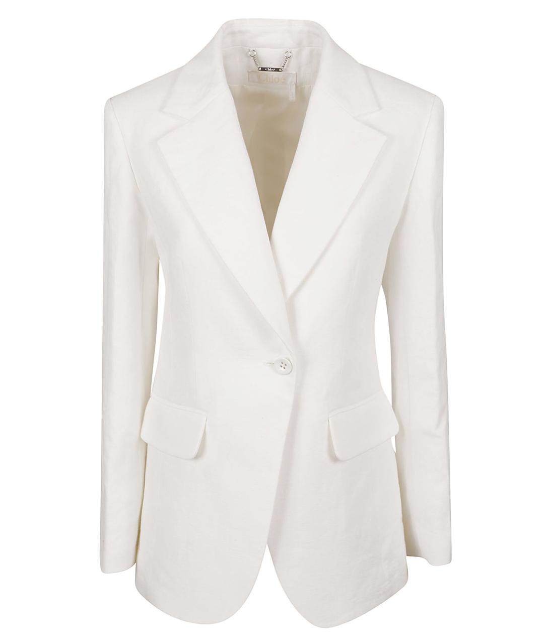CHLOE Белый шелковый жакет/пиджак, фото 1