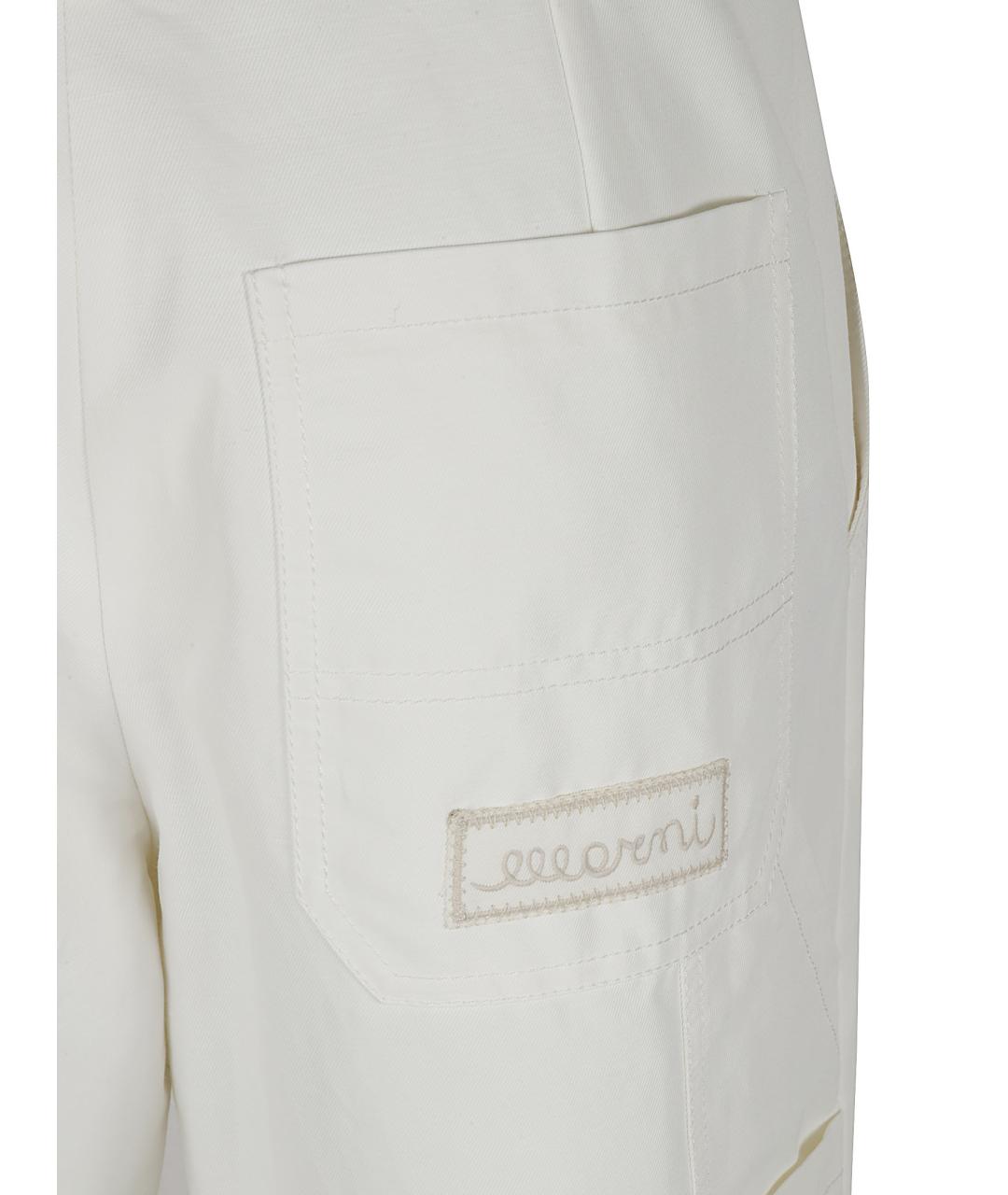 MARNI Белые полиамидовые прямые брюки, фото 3