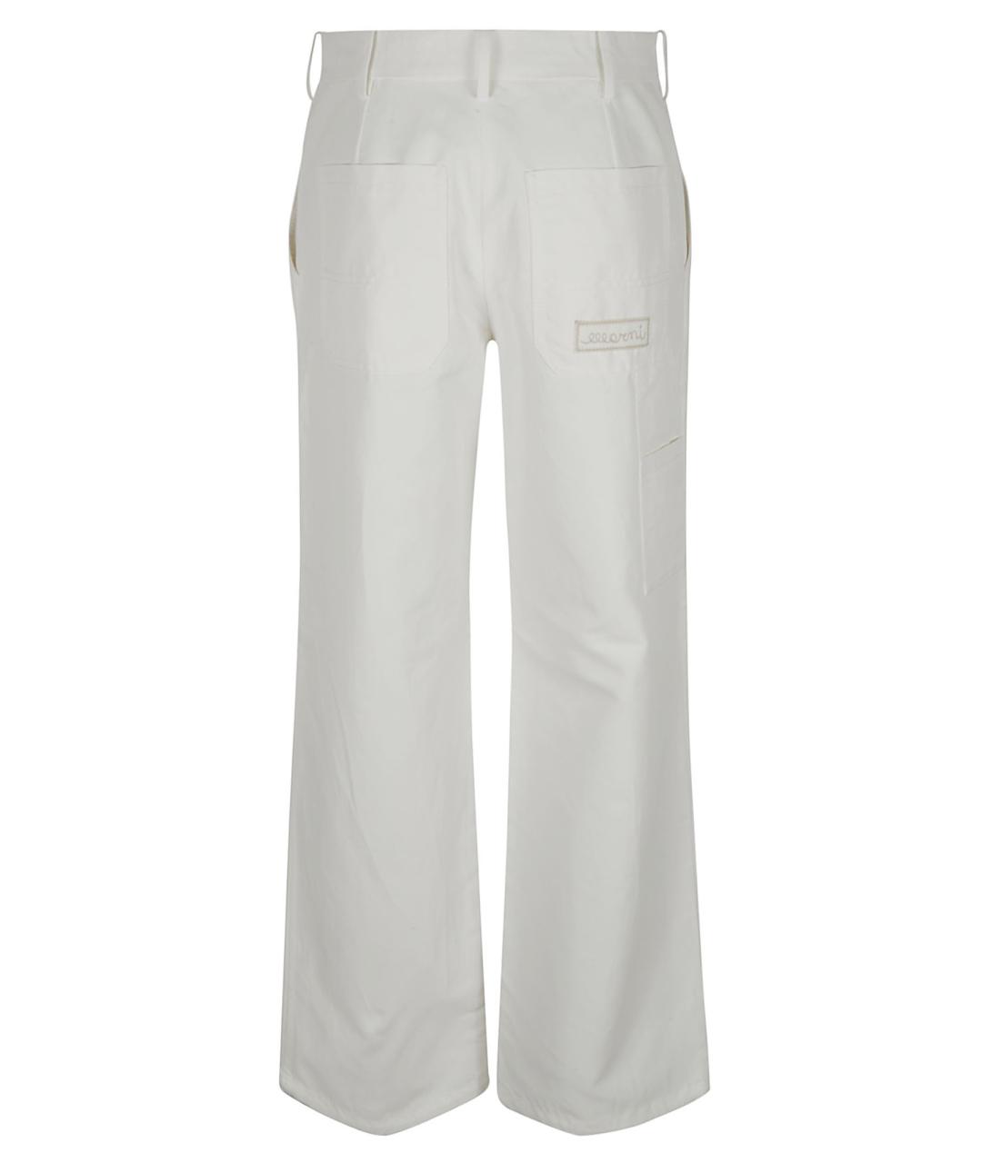 MARNI Белые полиамидовые прямые брюки, фото 2