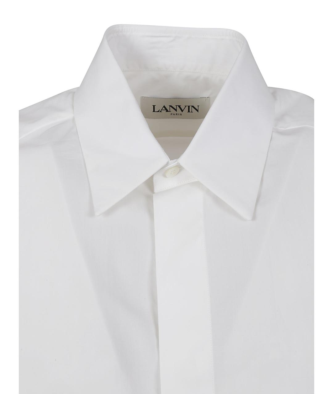 LANVIN Белая хлопковая кэжуал рубашка, фото 3