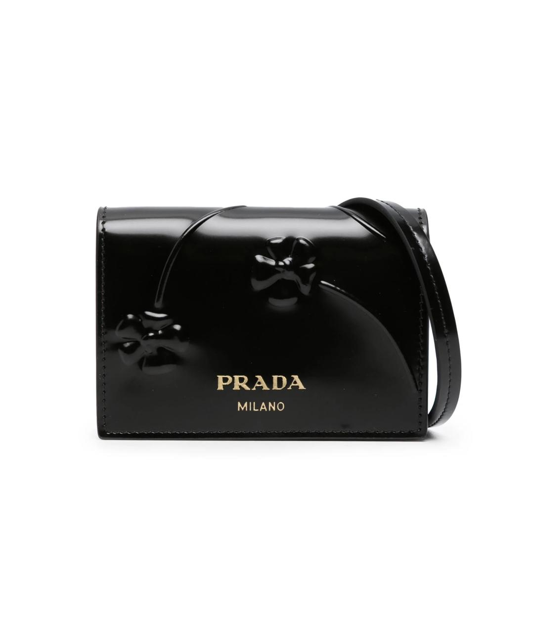 PRADA Черный кожаный кошелек, фото 1