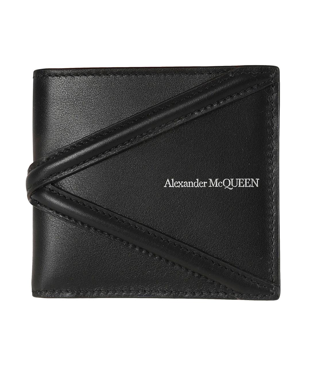 ALEXANDER MCQUEEN Черный кожаный кошелек, фото 1