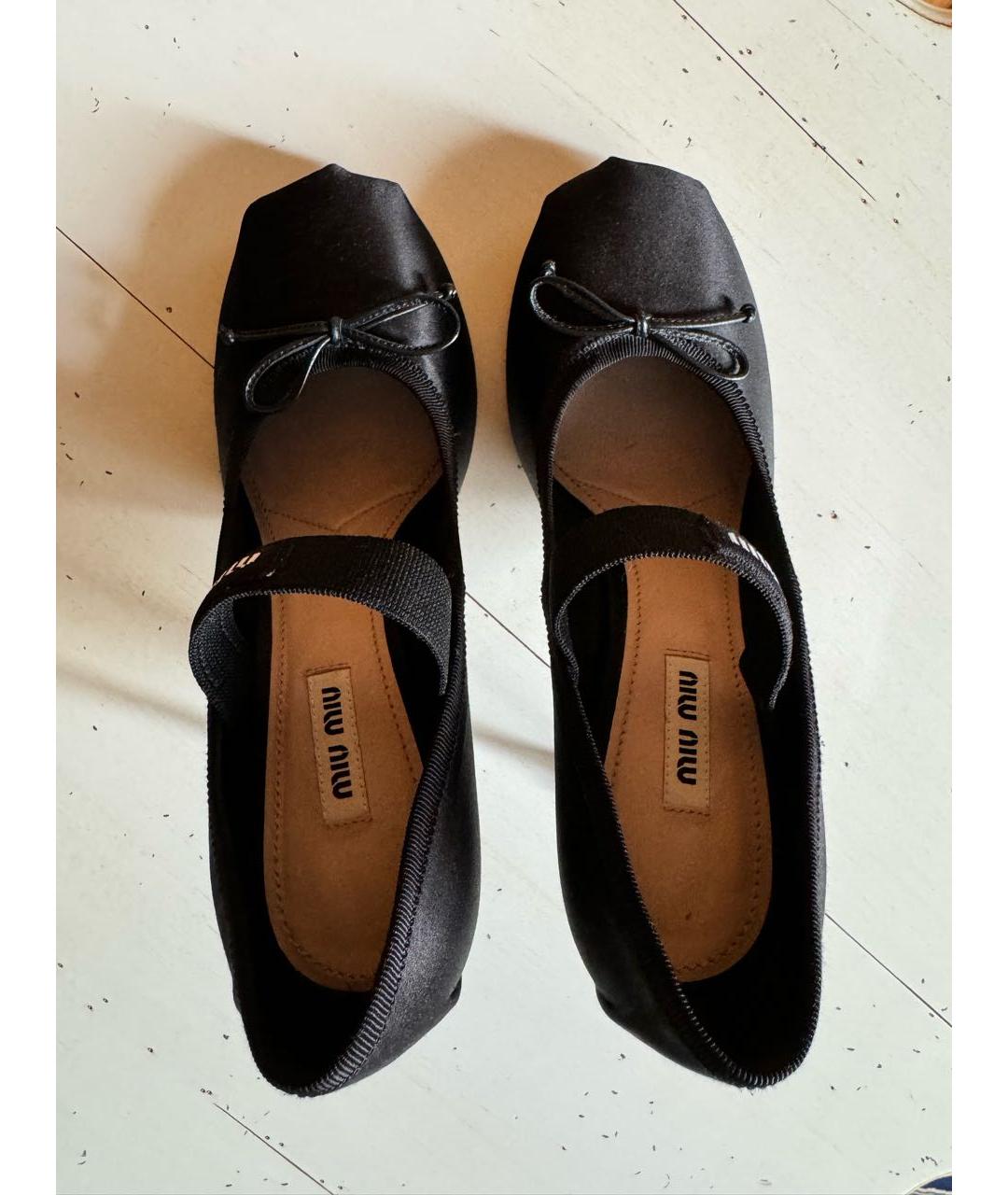MIU MIU Черные текстильные туфли, фото 3