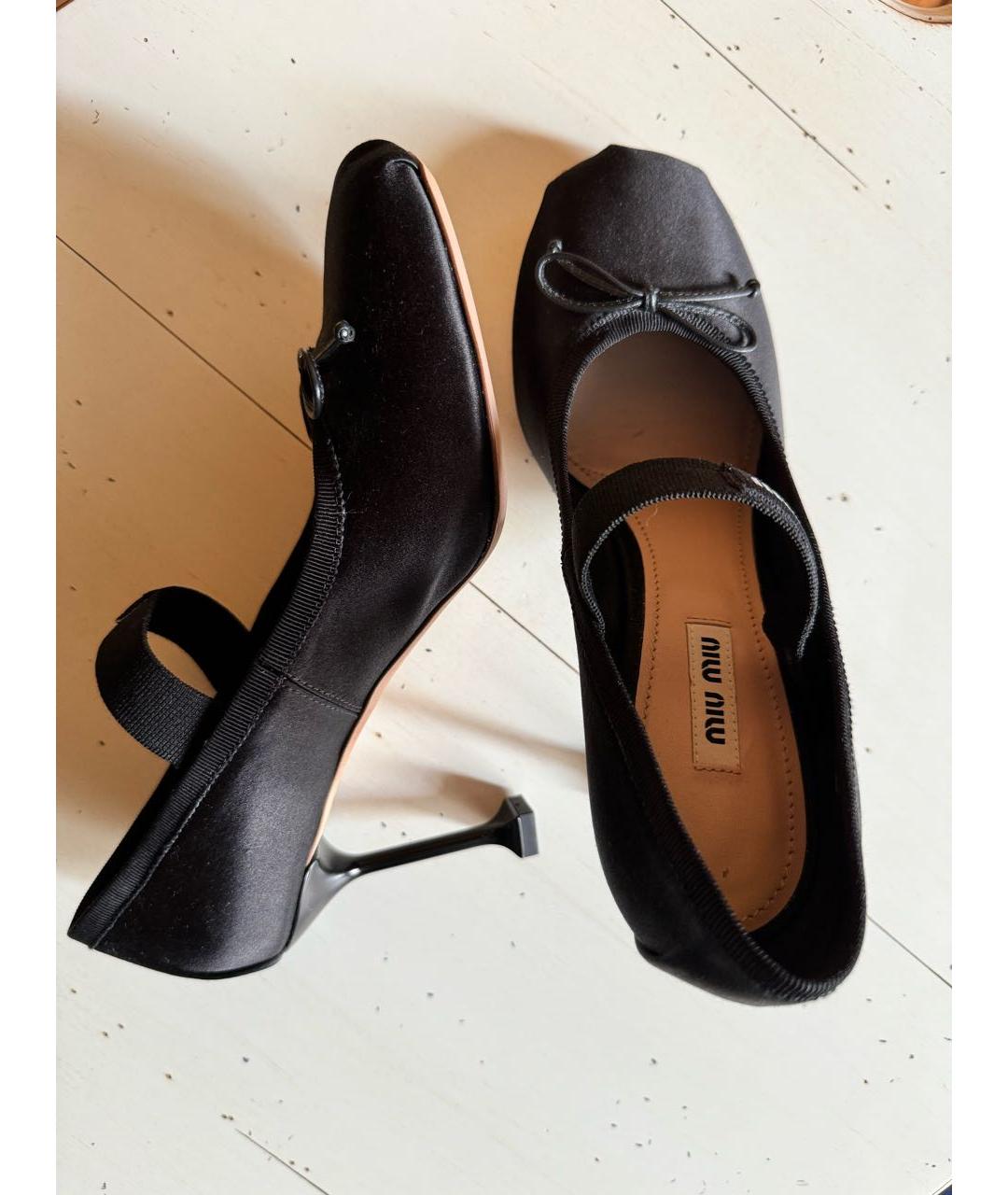 MIU MIU Черные текстильные туфли, фото 7