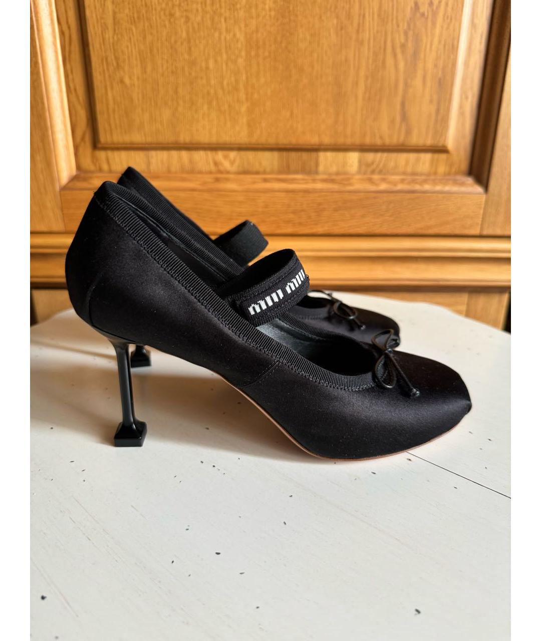 MIU MIU Черные текстильные туфли, фото 9