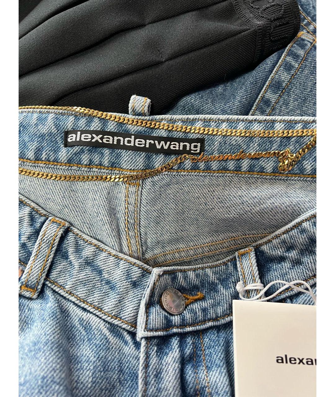 ALEXANDER WANG Голубые хлопковые прямые джинсы, фото 3