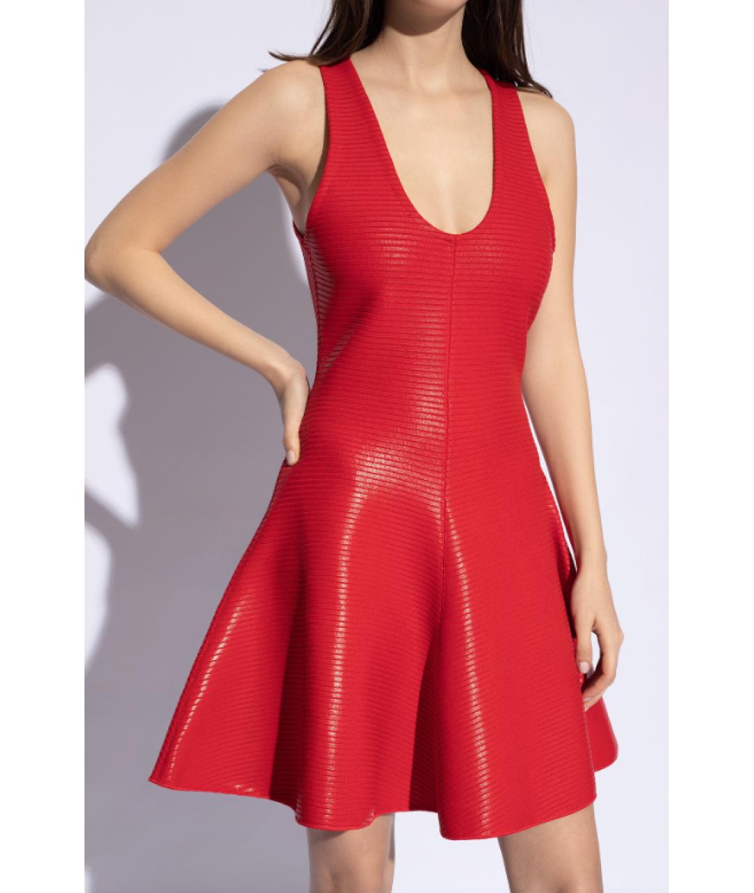ALAIA Красное вискозное повседневное платье, фото 3