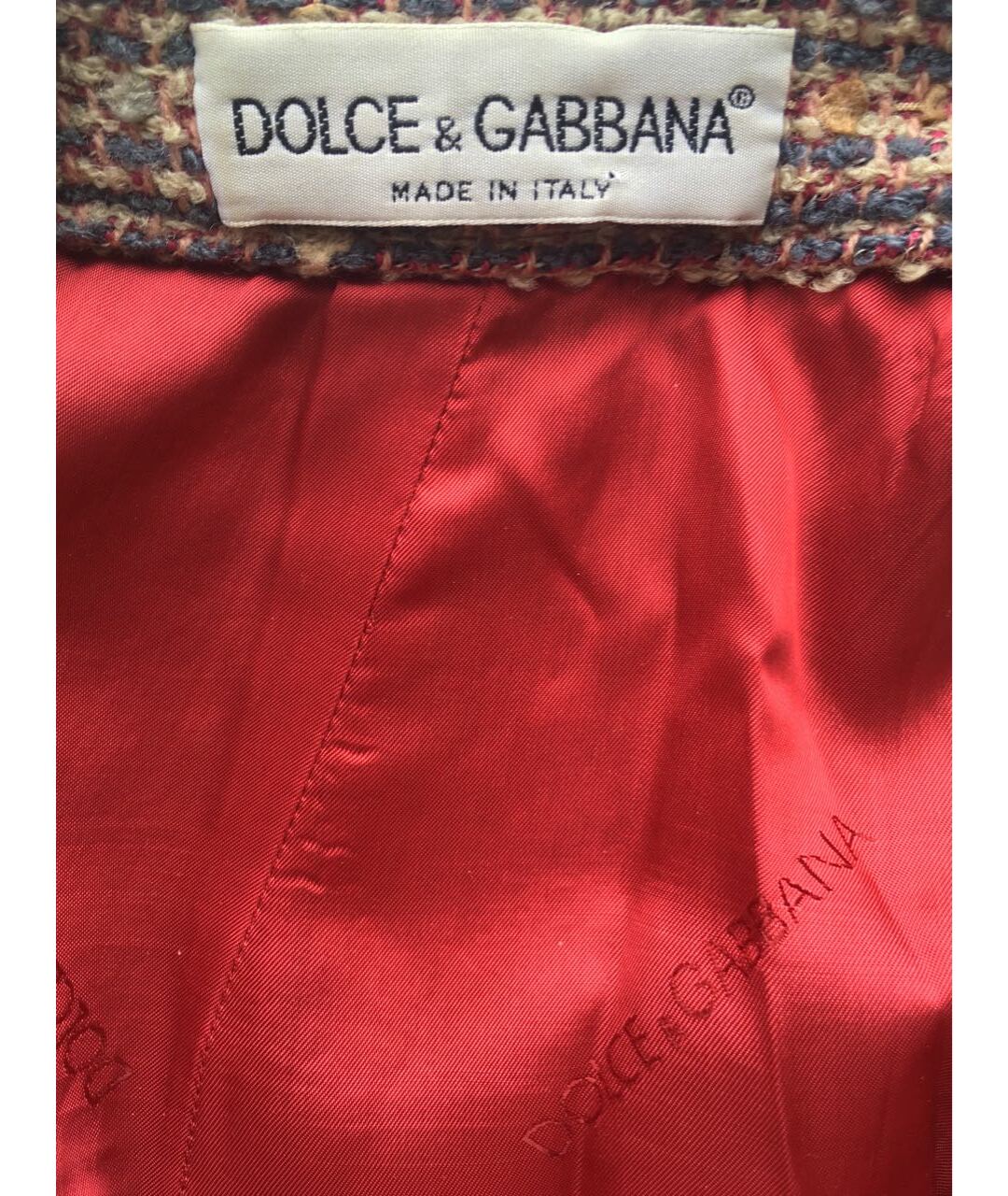 DOLCE & GABBANA VINTAGE Мульти твидовая юбка мини, фото 4
