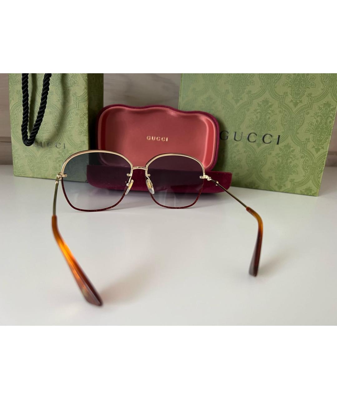 GUCCI Металлические солнцезащитные очки, фото 3