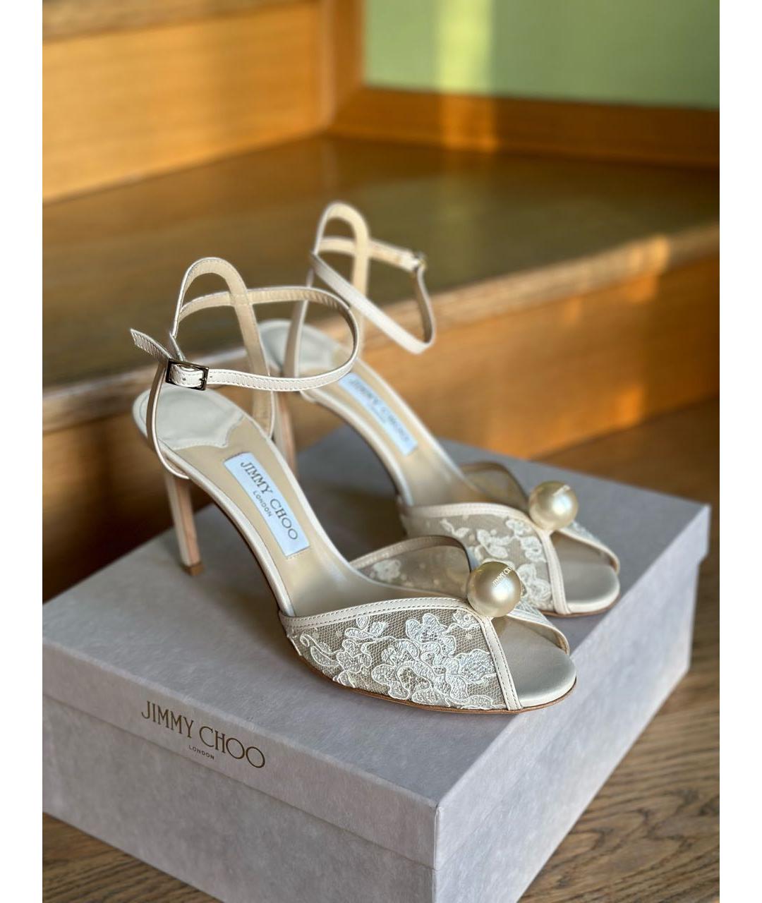 JIMMY CHOO Белые босоножки, фото 8