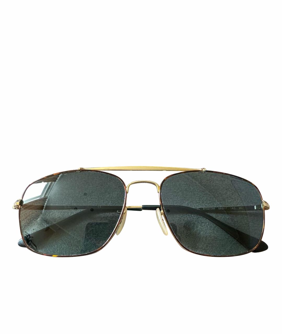 RAY BAN Зеленые металлические солнцезащитные очки, фото 1